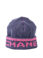 CHNL -  Navy and Fuchsia Beanie.