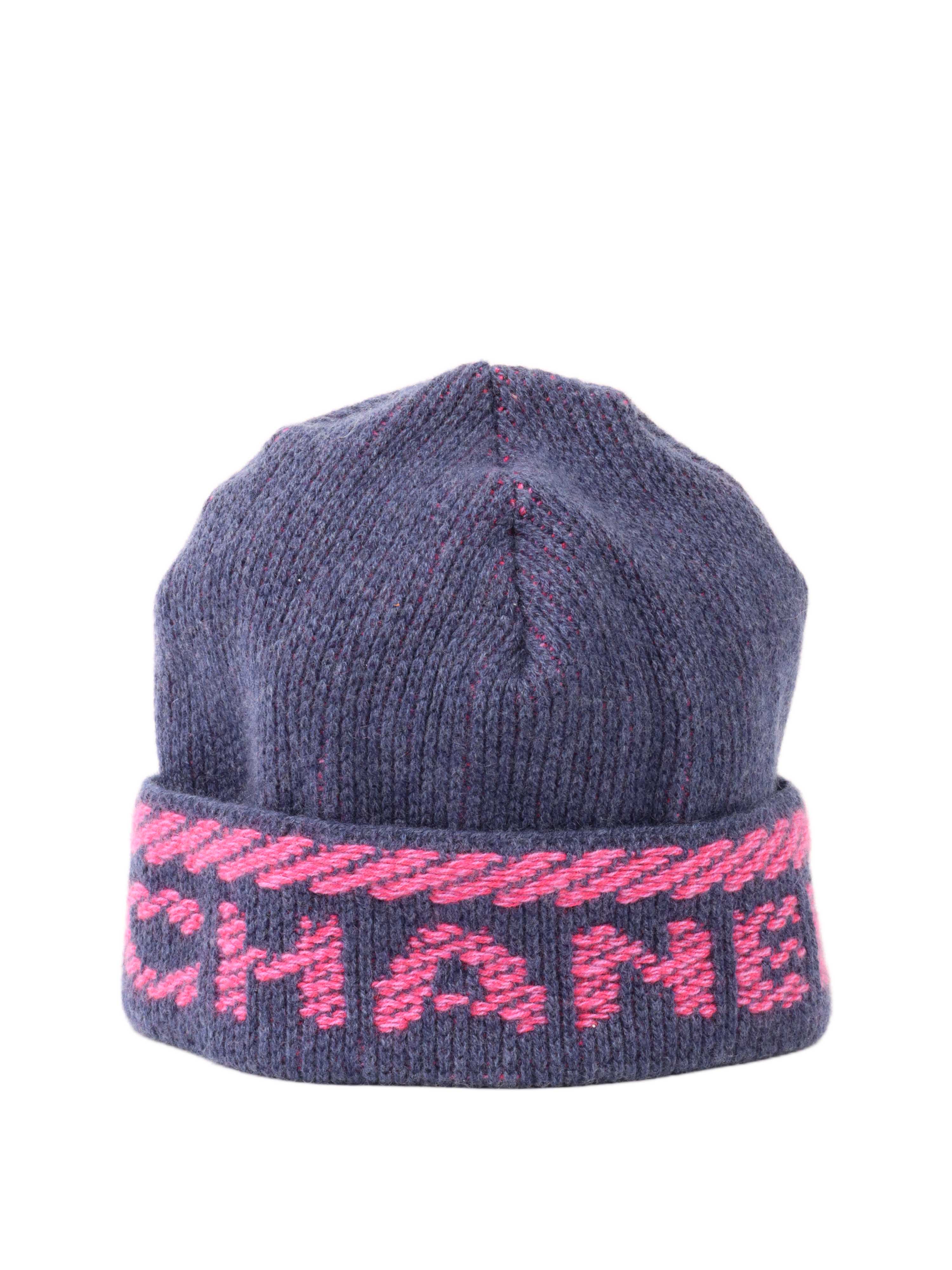 CHNL -  Navy and Fuchsia Beanie.