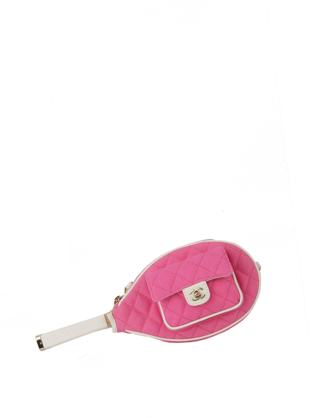 CHNL -  23C Pink Quilted Tennis Racquet Mirror Collectors Piece *