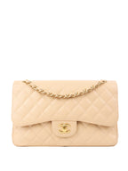 CHNL -  Beige Jumbo Classic Flap.