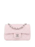 CHNL -  Light Pink Mini Rectangular Classic Flap SHW.