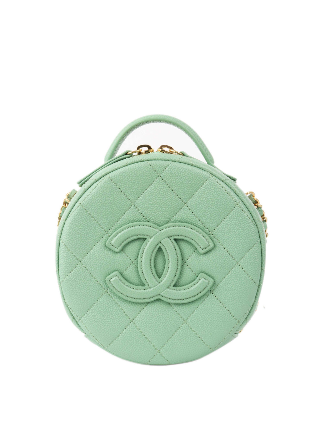 CHNL -  Green Round Vanity Bag.
