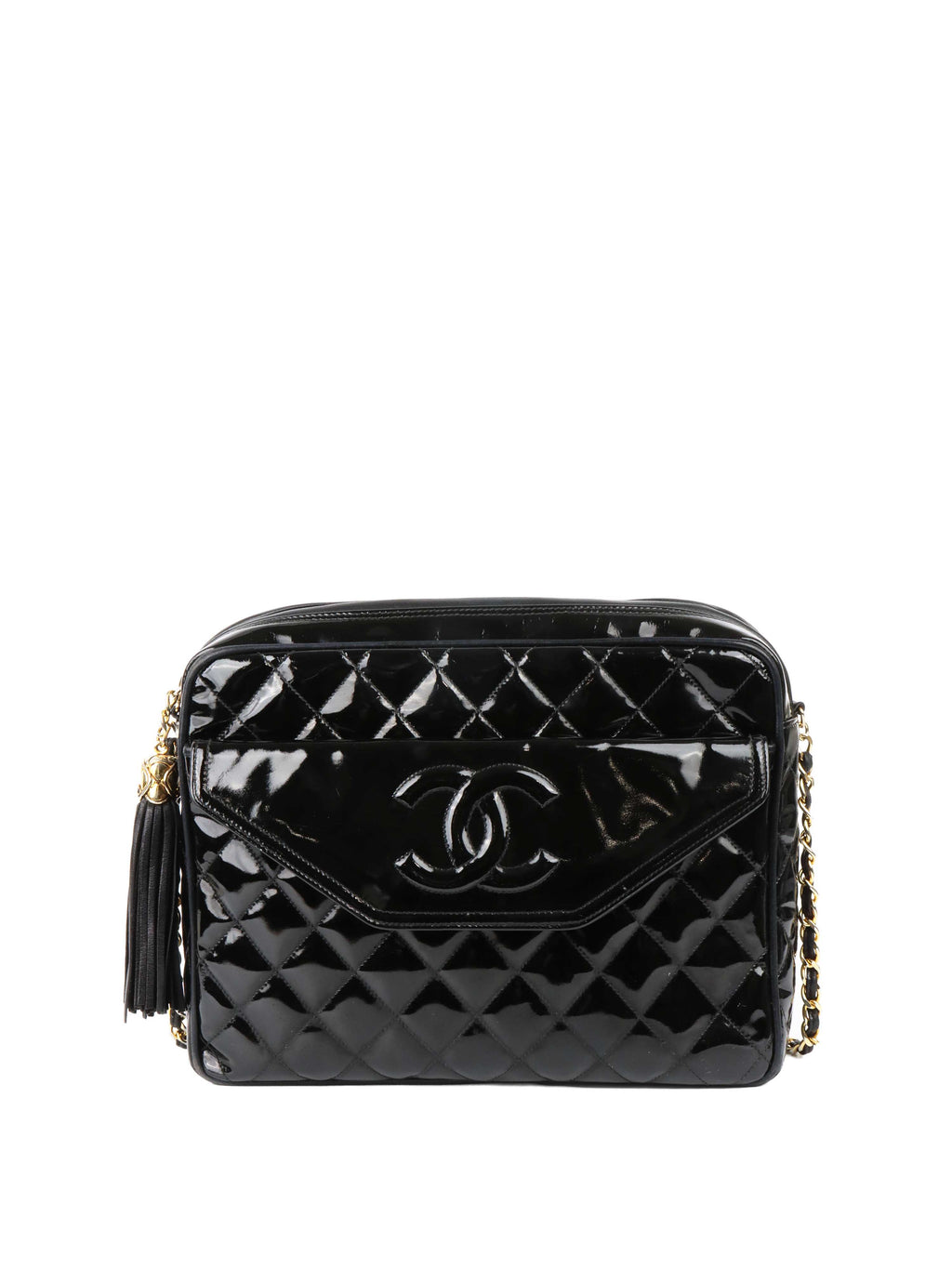 CHNL -  Black Patent Shoulder Bag.