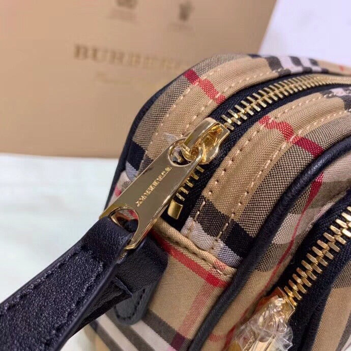 B-Berry - BB   Check Cotton Camera Bag Neutral For Women, Women’s Bags 7.7in/19.5LO