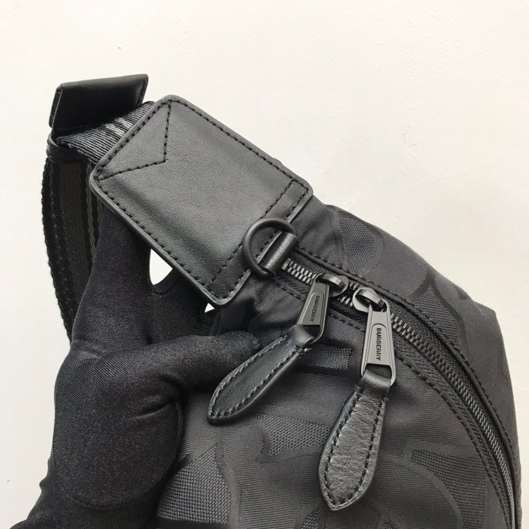 B-Berry - BB  Monogram Recycled Polyester Sonny Bum Bag Black For Men, Bags 12.2in/31LO