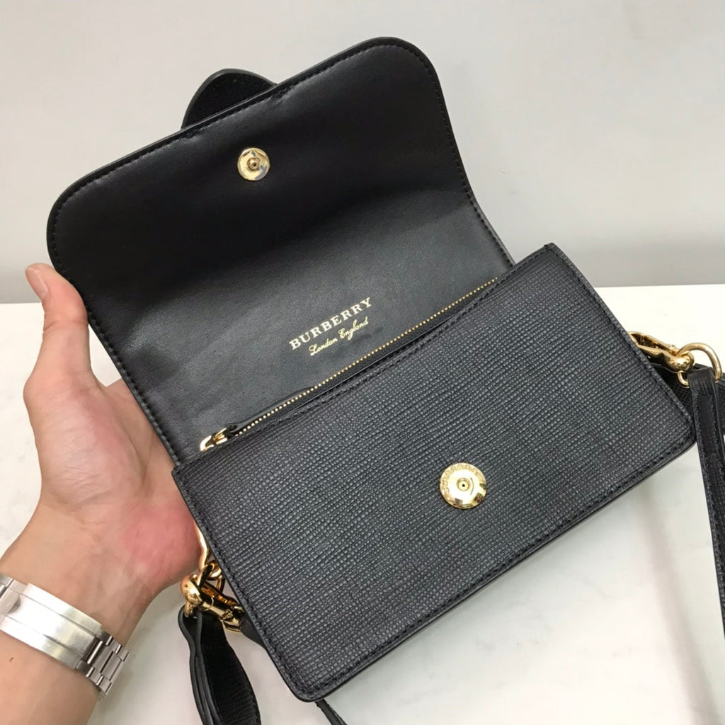 B-Berry - BB  Small Bridle House Check And Buckle Crossbody Black For Women, Bags 7.8in/20LO