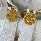 CHL -  Clutch With Chain Gold Hardware Grained Shinny White For Women Handbags, Shoulder Bags 4.7in/12LO AP2857
