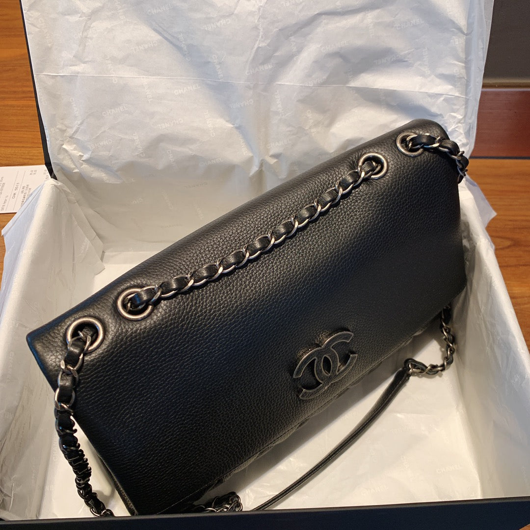 CHL - Flap Bag With Top Handle Black Bag For Women 32LO/12.5in