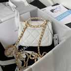 CHL - Small Flap Bag Gold Hardware White For Women Handbags, Shoulder Bags 7.9in/20LO AS3450