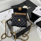 CHL -  Clutch With Chain Gold Hardware Black For Women Handbags, Shoulder Bags 5.7in/14.5LO AP2945