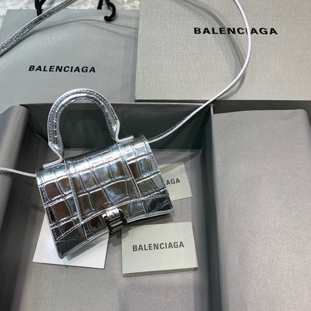BLN-Ciaga Hourglass Mini Handbag In SliTLM -, For Women,  Bags 4.7in/12LO 6373721S4CY8110