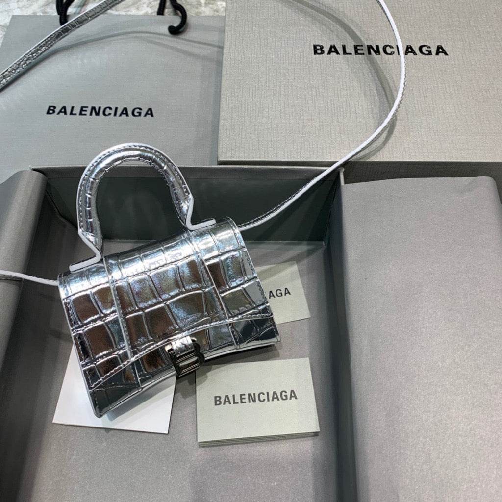 BLN-Ciaga Hourglass Mini Handbag In SliTLM -, For Women,  Bags 4.7in/12LO 6373721S4CY8110