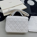 CHL - Mini Flap Bag Top Handle White For Women 7.5in/19LO