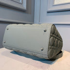 medium lady 24 matte grey calfskin matte grey hardware
