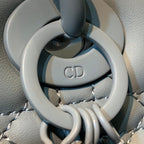 medium lady 24 matte grey calfskin matte grey hardware