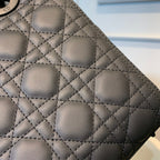 medium lady 24 black calfskin black hardware