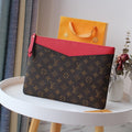 LV M62048 Daily Pouch Brown Red Monogram Canvas & Cowhide