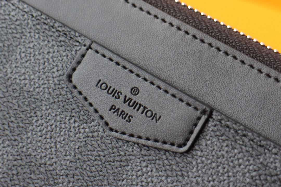 LV Dragonne Zipper Wallet Black Damier Graphite Canvas 179403