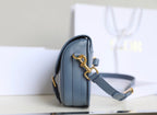 MEDIUM CD BOBBY 22CM BLUE CALFSKIN GOLD HARDWARE