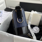 Chanel 25 Gabrielle Black Blue 20cm Calfskin 289507
