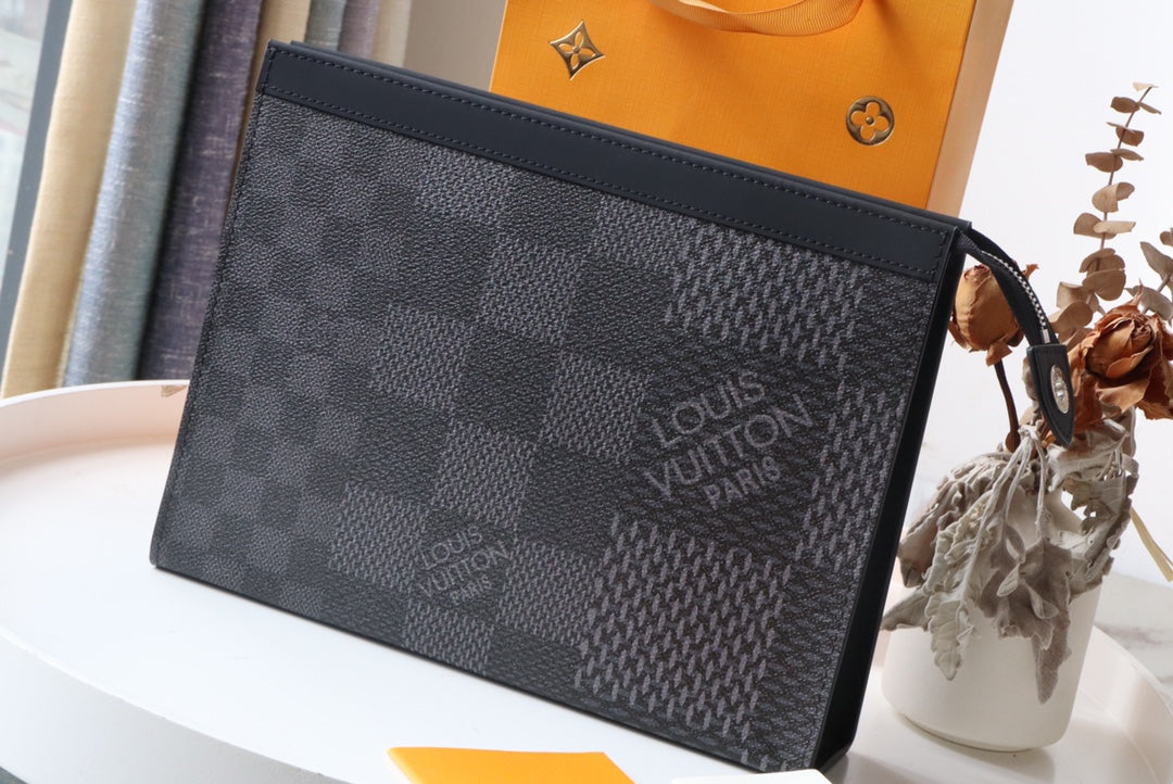 LV Pochette Voyage MM Grey Monogram Canvas 224227