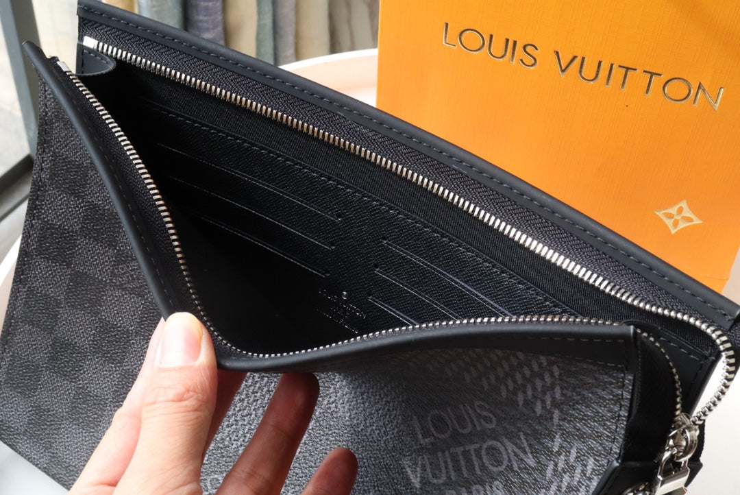 LV Pochette Voyage MM Grey Monogram Canvas 224227
