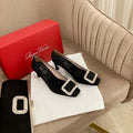 TROMPETTE PUMPS IN BLACK SILK CRYSTAL BUCKLE