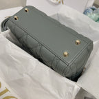 mini lady 17 rock gray lambskin