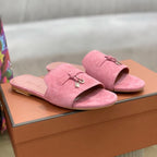 Summer Charms Sandals in Fuchsia Suede Pink Lambskin