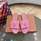 Summer Charms Sandals in Fuchsia Suede Pink Lambskin
