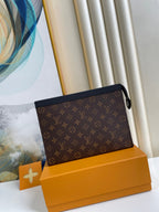 LV M61692 Pochette Voyage MM Brown Monogram Canvas 224235