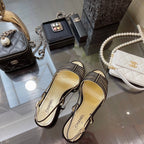SLINGBACKS SANDAL IN BLACK SUEDE