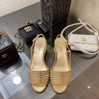 SLINGBACKS SANDAL IN CAMEL BEIGE SUEDE