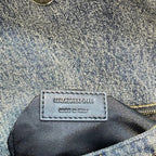 LOULOU PUFFER MINI 23 RODEO BLUE SUEDE DENIM