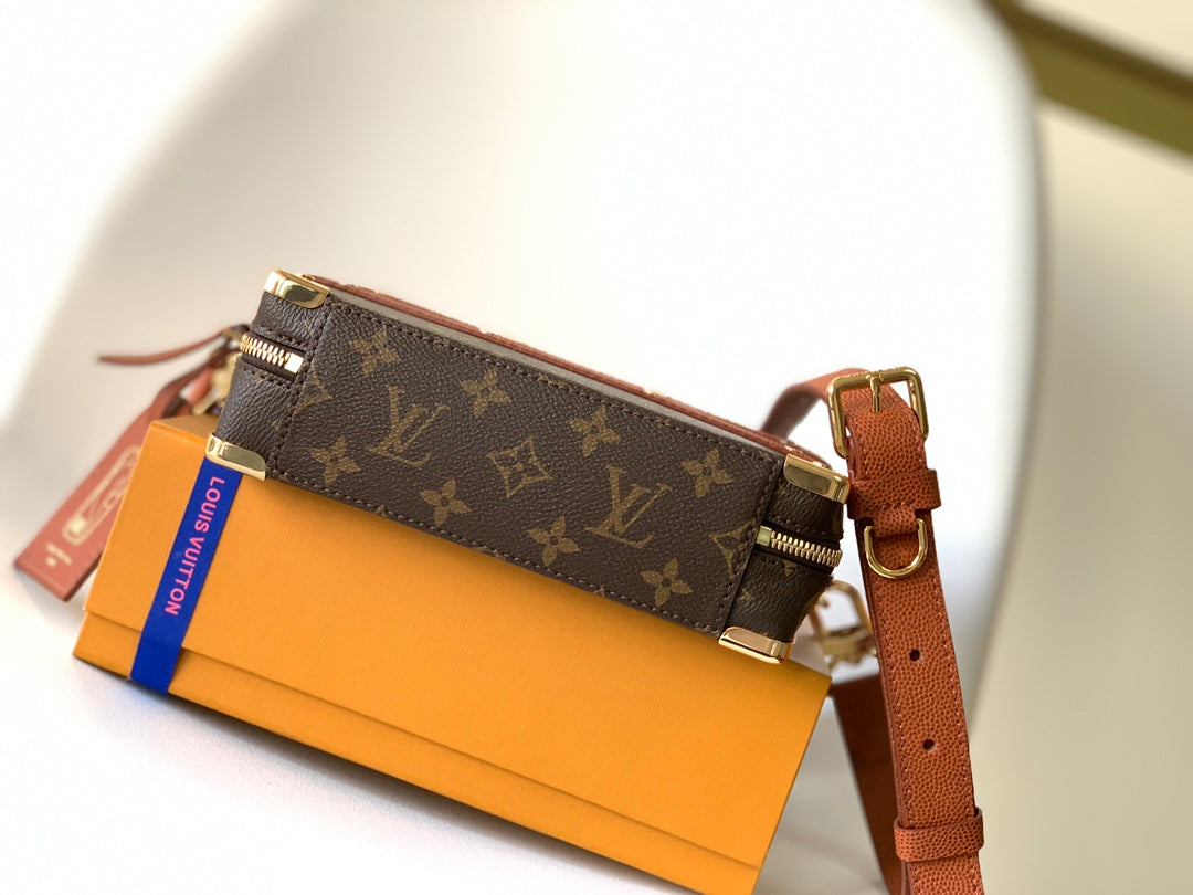 LV x NBA Handle Trunk Bag 21.5cm Brown Monogram Canvas GHW