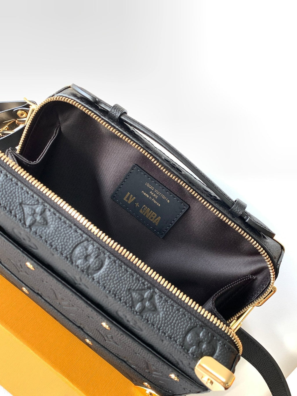 LV x NBA Handle Trunk Bag 21.5cm Black Monogram Grained Leather GHW
