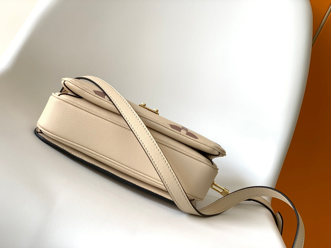 LV Pochette Métis Brown Beige Monogram Embossed Empreinte Leather