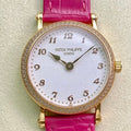 PATEK Calatrava 34.6mm Gold White Dial Leather