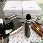 RAIN BOOTS IN KHAKI GREEN MIX WHITE RUBBER
