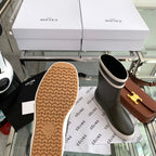 RAIN BOOTS IN KHAKI GREEN MIX WHITE RUBBER