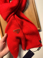 SET SCARF AND HAT IN CHERRY RED WOOL AND RABBIT FUR 416367