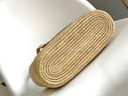 LOEWE 25S BASKET BAG 30 IN NATURAL MIX YELLOW RAFFIA CALFSKIN SHOULDER STRAP