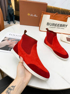LP CHARMS ANKLE BOOTS RED ORANGE CASHMERE FABRIC