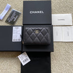 CC Classic Zipper Card Holder Black Caviar Sliver Steel 229630