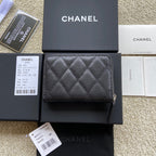 CC Classic Zipper Card Holder Black Caviar Sliver Steel 229630