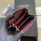 CC Classic Zipper Card Holder Black Caviar GHW 156535