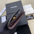 CC A48667 Zip Pocket Wallet Black Sheepskin GHW 229762
