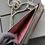 CC Compact Double Pouch Black Sheepskin Silver Steel 229645