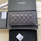 CC Gold Buckle Boy Zipper Coin Wallet Black Caviar 229739