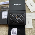 CC Classic Card Holder Black Sheepskin GHW 173996